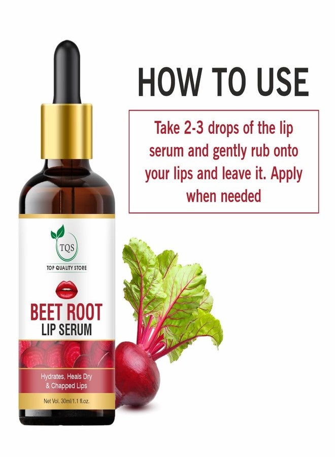 TQS Beet Root Lip Serum, Hydrating Treatment for Dry and Chapped Lips, 30ml - Image 4